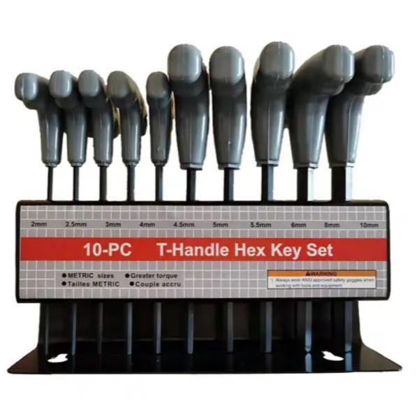 10pc Metric T-Handle Hex Key Allen Wrench Tool Set NC-6053